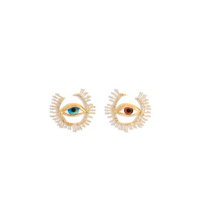 SCHIAPARELLI EYES HOOP EARRINGS PH20BI24S